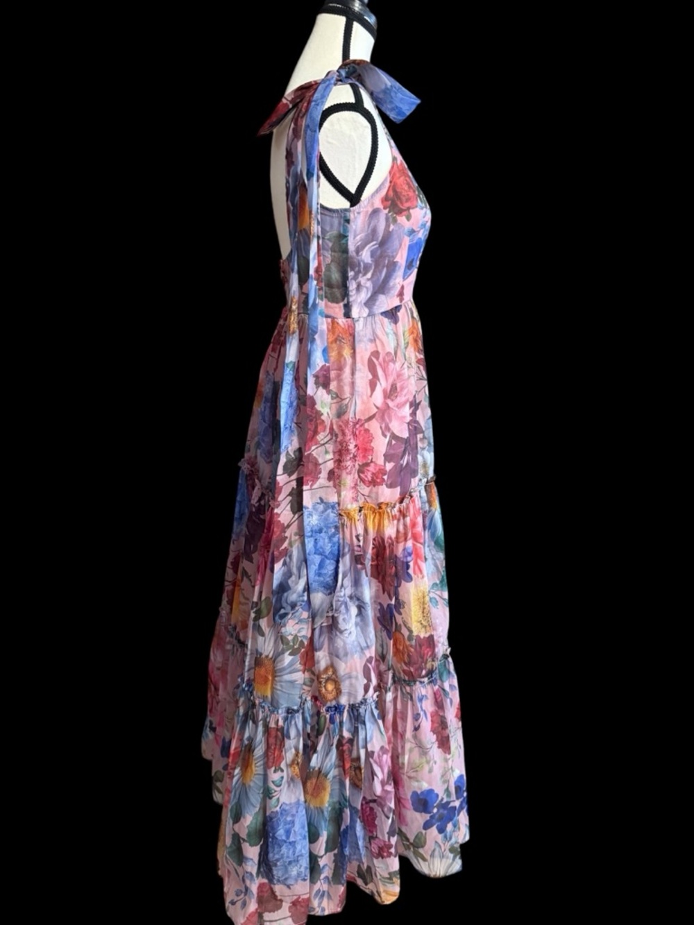 Alahna Tie Strap Floral Maxi Dress Small Audra Parks Francesca’s Fairy Ballet - Picture 3 of 7